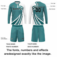 Kundenspezifisches Teal Basketball Fußball Schießen langes T-Shirt für Erwachsene und Kinder