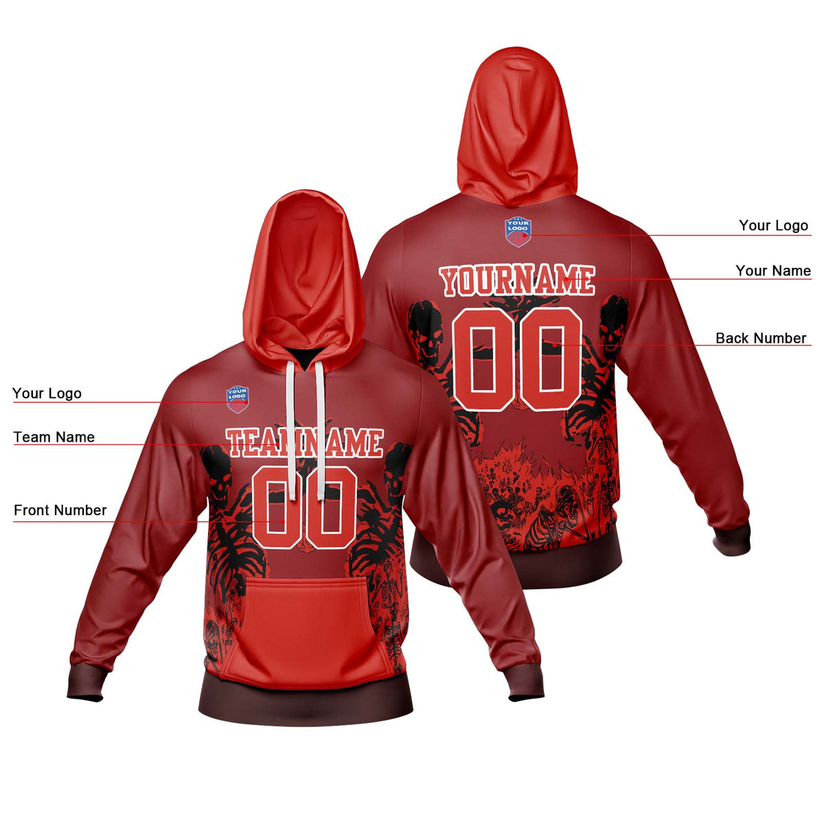 Benutzerdefinierter Sweatshirt-Hoodie für Mann, Frau, Mädchen, Junge. Drucken Sie Ihr Logo, Ihren Namen und Ihre Nummer