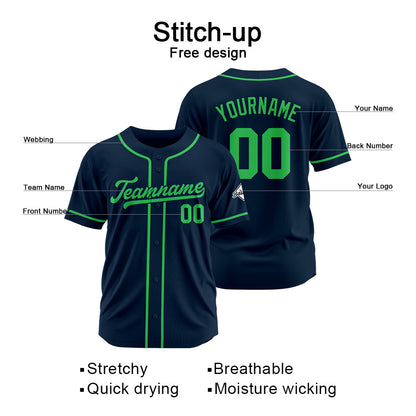 Benutzerdefinierte Authentisch Baseball-Trikot Marine-Grün