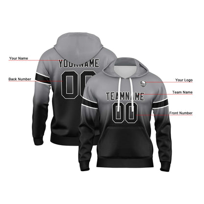 Benutzerdefinierter Verlauf Sweatshirt-Hoodie für Mann, Frau, Mädchen, Junge. Drucken Sie Ihr Logo, Ihren Namen und Ihre Nummer ﻿