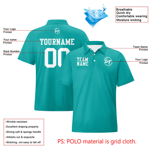 Benutzerdefinierte Grün Weiß Fußball Polo-Shirts Fügen Sie Ihr Einzigartiges hinzu Logo/Name/Nummer