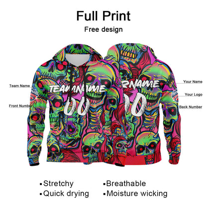 Benutzerdefinierter Sweatshirt-Hoodie für Mann, Frau, Mädchen, Junge. Drucken Sie Ihr Logo, Ihren Namen und Ihre Nummer Rosa&Grün