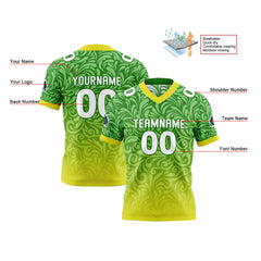 Benutzerdefinierte Grün Gelb Reversibel Fußball Trikot Personalisierte Gradient Fußball Shirts für Männer gedruckt Team Name Nummer Logo