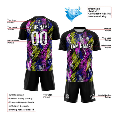 Benutzerdefinierte Schwarz Rosa Fußball Trikots für Männer Frauen Personalisierte Fußball Uniformen für Erwachsene und Kind