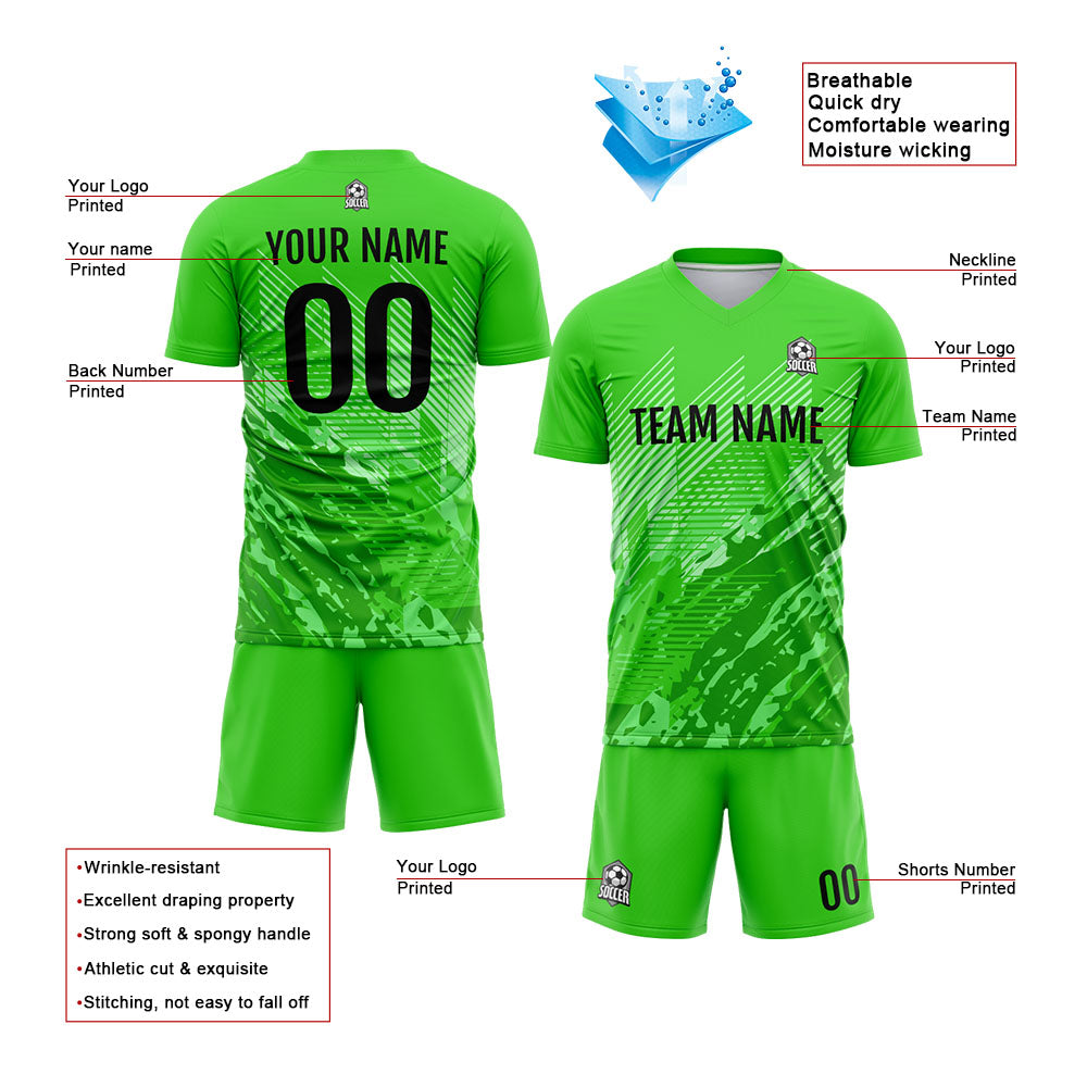 Benutzerdefinierte Fußballuniform Jersey Kinder Erwachsene Personalisiertes Set Jersey Shirt
