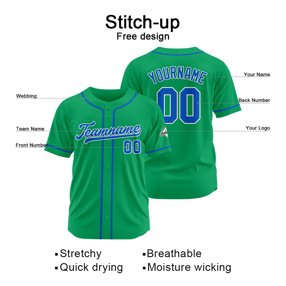 Benutzerdefinierte Authentisch Baseball-Trikot Grün-königlich