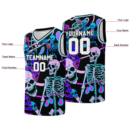 Individuelle Basketball-Jersey für Männer und Frauen. Gestickter und gedruckter Name, Nummer und Logo
