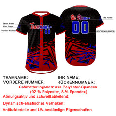 Benutzerdefiniert Rot Blau Personalisierter Baseball Jersey mit Farbverlauf Team Uniform mit Namen und Nummer