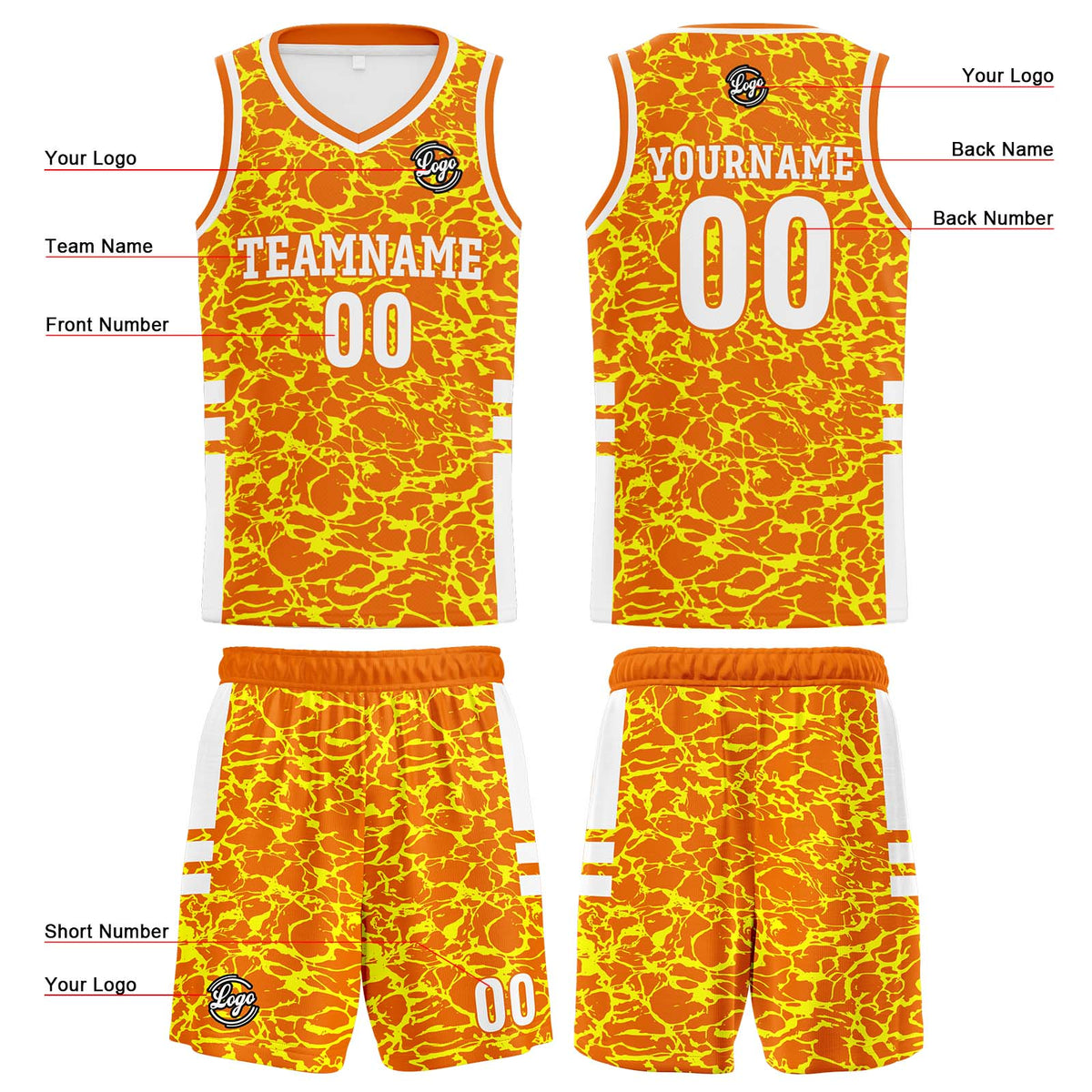 Benutzerdefinierte Marine Orange Reversible Basketball Jersey Personalisierte Print Name Nummer Logo