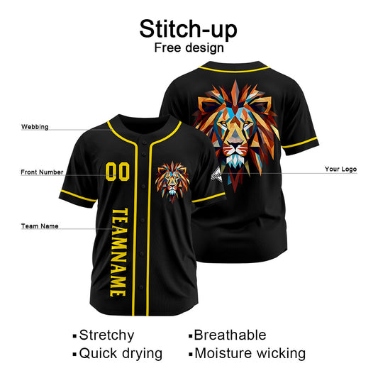 Benutzerdefinierte Baseball Jersey Personalisierte Baseball Shirt genäht und Druck Schwarz