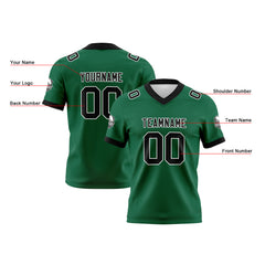 Benutzerdefinierte Grün Schwarz Fußball Trikots Personalisierter Name Nummer Logo