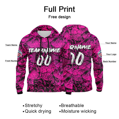 Benutzerdefinierter Sweatshirt-Hoodie für Mann, Frau, Mädchen, Junge. Drucken Sie Ihr Logo, Ihren Namen und Ihre Nummer Rose