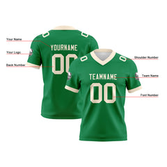 Benutzerdefinierte Grün Creme Fußball Trikots Personalisierter Name Nummer Logo