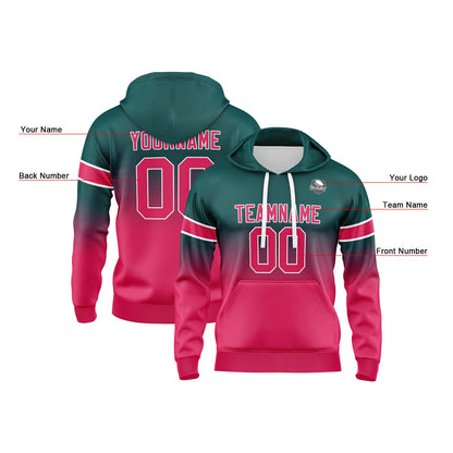 Benutzerdefinierter Verlauf Sweatshirt-Hoodie für Mann, Frau, Mädchen, Junge. Drucken Sie Ihr Logo, Ihren Namen und Ihre Nummer ﻿