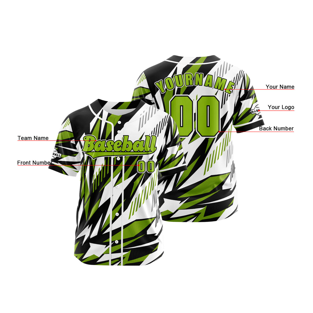 Benutzerdefiniert Grün Baseball Uniformen Drucken für Jungs Mädchen und Kinder Machen Ihr Team Mehr Vielfältig