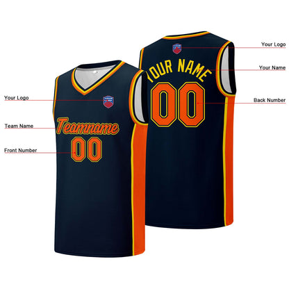 Individuelle Basketball-Jersey-Shorts für Männer und Frauen. Gestickter und gedruckter Name, Nummer und Logo Marine