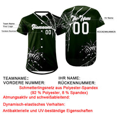Benutzerdefiniert Grün Weiß Personalisierter Baseball Jersey mit Farbverlauf Team Uniform mit Namen und Nummer