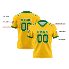 Benutzerdefinierte Gelb Grün Fußball Trikots Personalisierter Name Nummer Logo