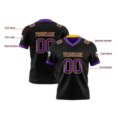 Benutzerdefinierte Schwarz Lila Gelb Reversibel Genäht Fußball Trikot Personalisierte Fußball Shirts für Männer gedruckt Team Name Nummer Logo