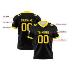 Benutzerdefinierte Schwarz Gelb Fußball Trikots Personalisierter Name Nummer Logo