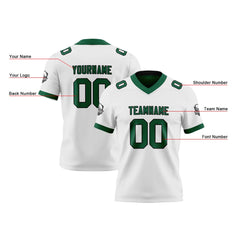 Benutzerdefinierte Weiß Grün Reversibel Genäht Fußball Trikot Personalisierte Fußball Shirts für Männer gedruckt Team Name Nummer Logo