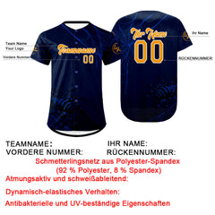 Benutzerdefiniert Blue Orange Personalisierter Baseball Jersey mit Farbverlauf Team Uniform mit Namen und Nummer