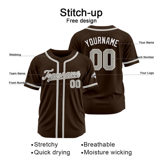 Benutzerdefinierte Authentisch Baseball-Trikot Braun Netz