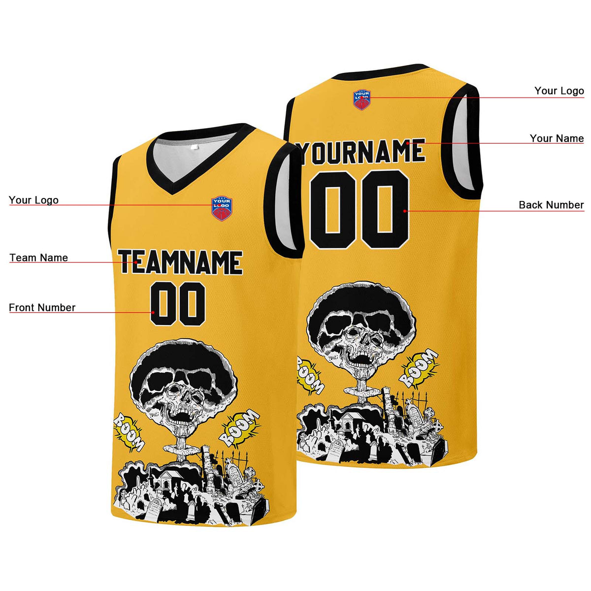 Individuelle Basketball-Jersey für Männer und Frauen. Gestickter und gedruckter Name, Nummer und Logo