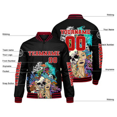 Maßgeschneiderte Rot Letterman Varsity Jacket Individuelle Stickerei Druck nach Ihrem Wunsch