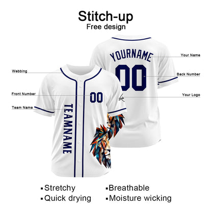 Benutzerdefinierte Baseball Jersey Personalisierte Baseball Shirt genäht und Druck Weiß