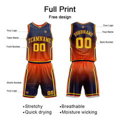 Benutzerdefinierte Marine Orange Reversible Basketball Jersey Personalisierte Name Nummernlogo drucken