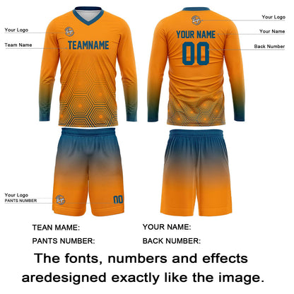 Kundenspezifisches Blau Orange Basketball Fußball Schießen langes T-Shirt für Erwachsene und Kinder