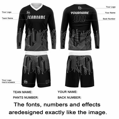 Kundenspezifisches Schwarz Weiß Basketball Fußball Schießen langes T-Shirt für Erwachsene und Kinder