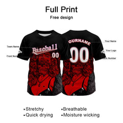 Benutzerdefiniert Schwarz Baseball Uniformen Drucken für Jungs Mädchen und Kinder Machen Ihr Team Mehr Vielfältig