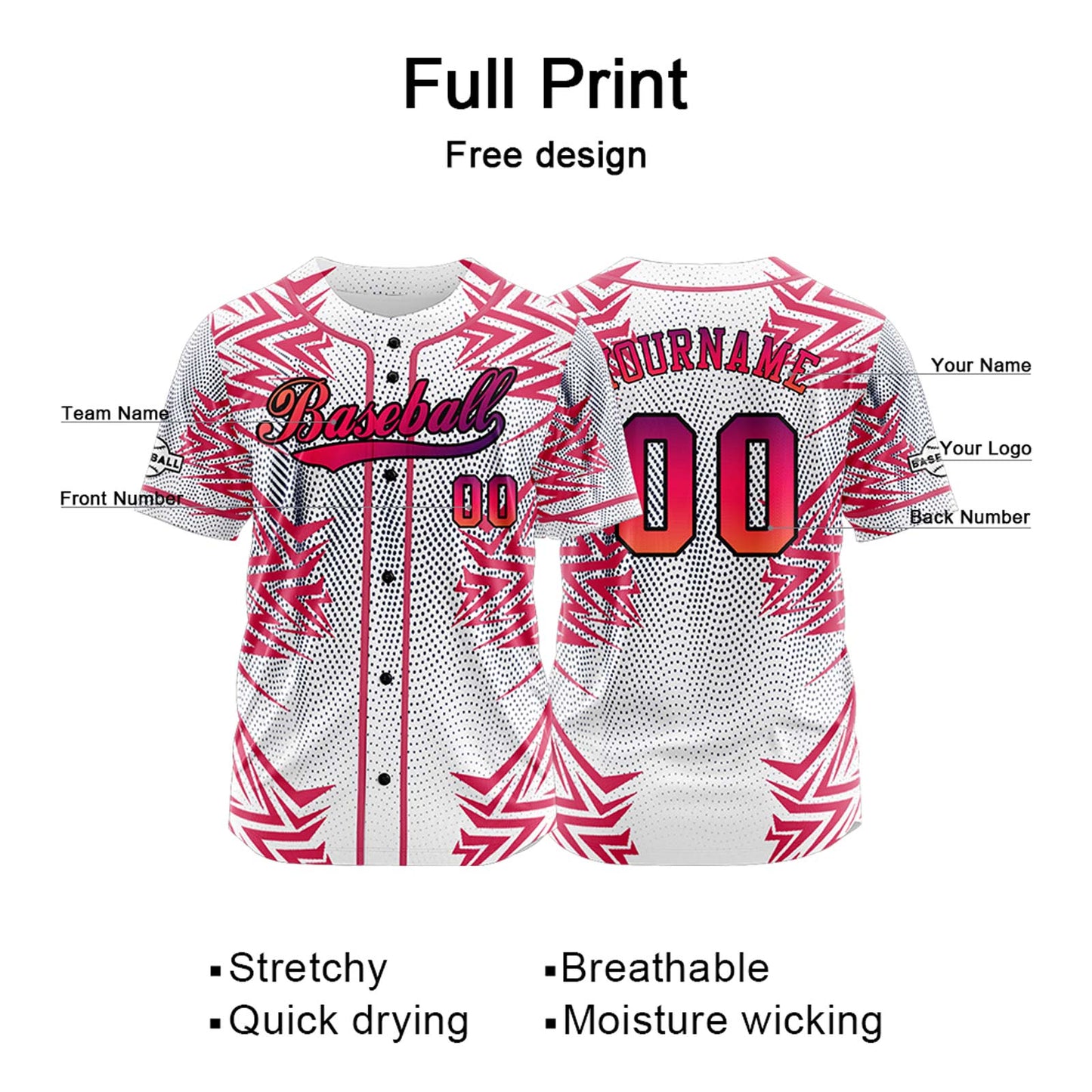 Benutzerdefiniert Weiß Rot Baseball Uniformen Drucken für Jungs Mädchen und Kinder Machen Ihr Team Mehr Vielfältig