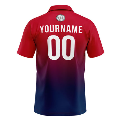 Benutzerdefinierte Rot Marine Fußball Polo-Shirts Fügen Sie Ihr Einzigartiges hinzu Logo/Name/Nummer