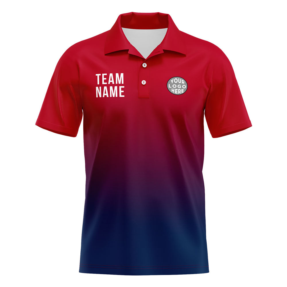 Benutzerdefinierte Rot Marine Fußball Polo-Shirts Fügen Sie Ihr Einzigartiges hinzu Logo/Name/Nummer