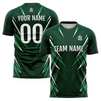 Benutzerdefinierte Drak Grün Fußball Trikots für Männer Frauen Personalisierte Fußball Uniformen für Erwachsene und Kind