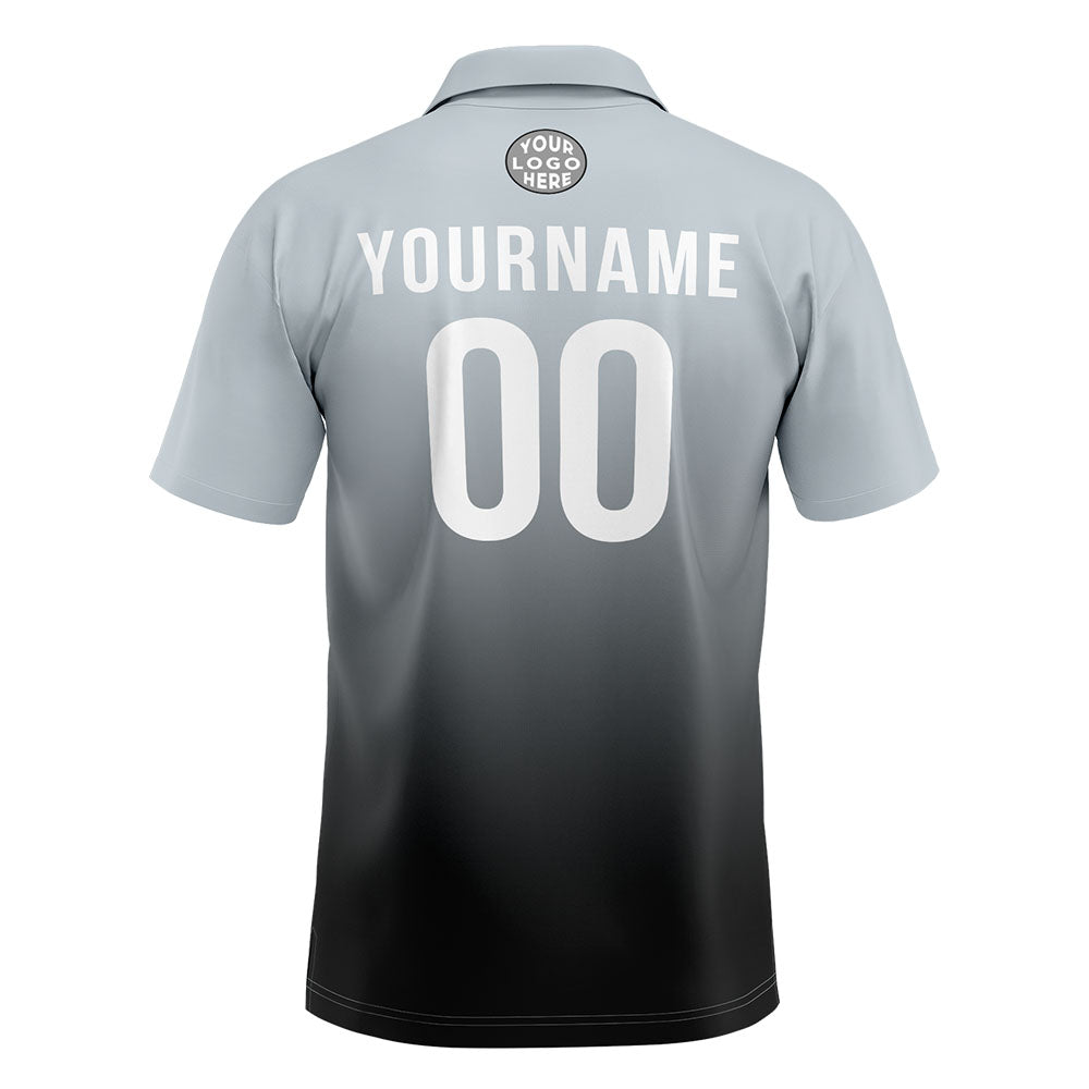Benutzerdefinierte Grau Schwarz Fußball Polo-Shirts Fügen Sie Ihr Einzigartiges hinzu Logo/Name/Nummer