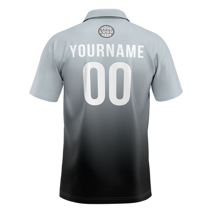 Benutzerdefinierte Grau Schwarz Fußball Polo-Shirts Fügen Sie Ihr Einzigartiges hinzu Logo/Name/Nummer