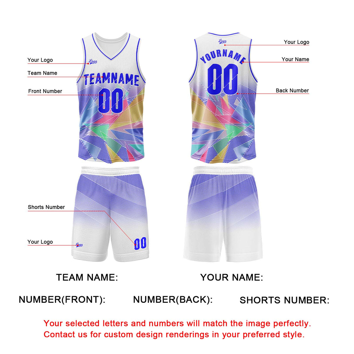 Benutzerdefinierter Weiß Basketball Jersey Uniform Anzug gedruckt Ihr Logo Name Nummer