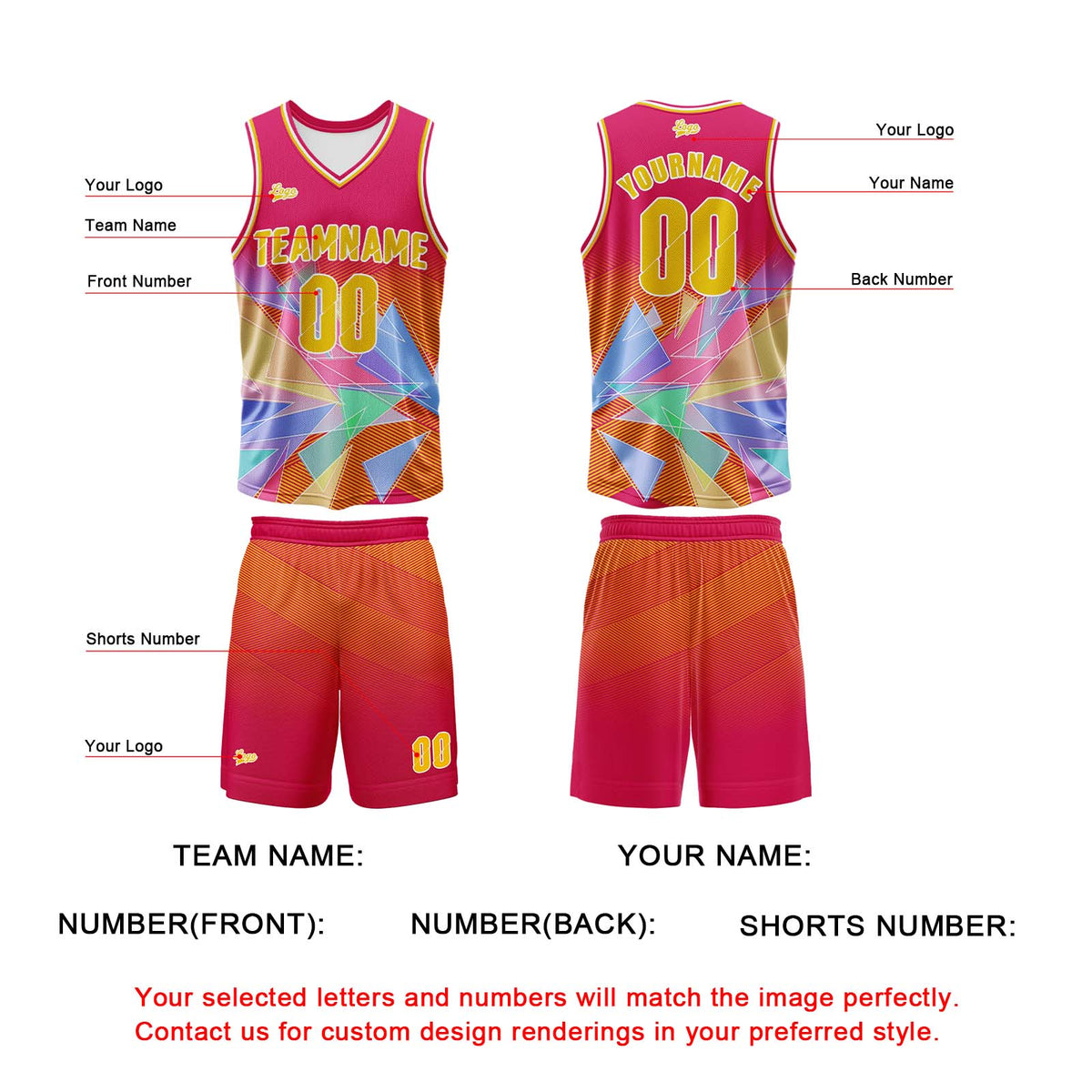 Benutzerdefinierter Orange Rot Basketball Jersey Uniform Anzug gedruckt Ihr Logo Name Nummer