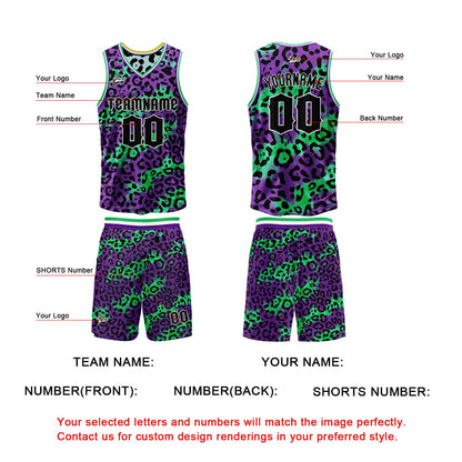 Benutzerdefinierte Lila Eisberg Blau Reversible Basketball Jersey Personalisierte Print Name Nummer Logo