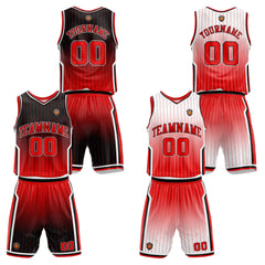 Benutzerdefinierte Rot Reversible Basketball Jersey Personalisierte Name Nummernlogo drucken