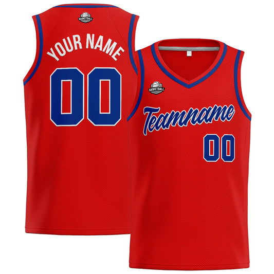 Benutzerdefinierte Authentisch  Basketball Trikot Rot-Royal