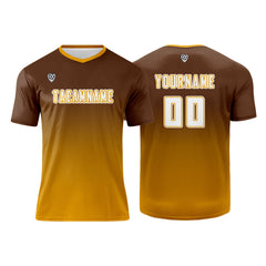 Benutzerdefinierte Braun Orange Trikots für Männer Frauen Personalisierte Fußball Uniformen für Erwachsene und Kind