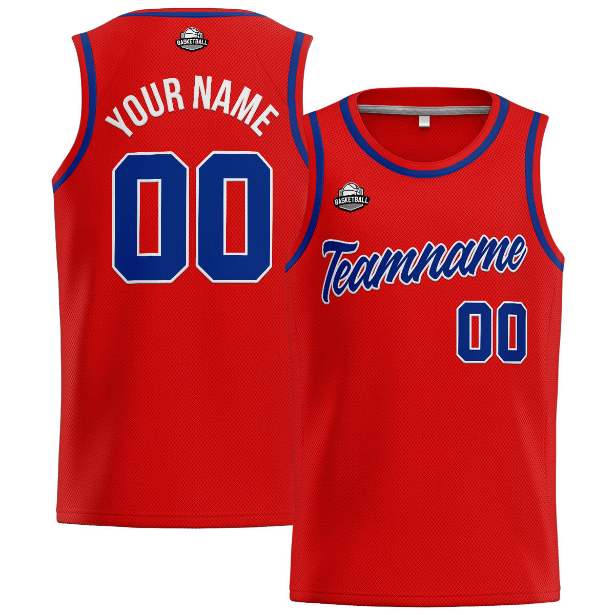 Benutzerdefinierte Authentisch  Basketball Trikot Rot-Royal