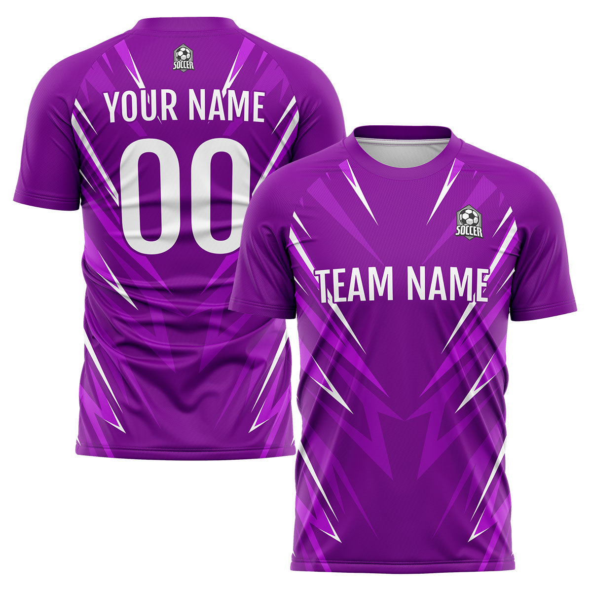 Benutzerdefinierte Lila Fußball Trikots für Männer Frauen Personalisierte Fußball Uniformen für Erwachsene und Kind