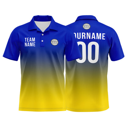 Benutzerdefinierte Königliche Gelb Fußball Polo-Shirts Fügen Sie Ihr Einzigartiges hinzu Logo/Name/Nummer