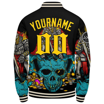 Benutzerdefinierte Verlauf Varsity-Jacke. Letterman-Jacke Blaugelb